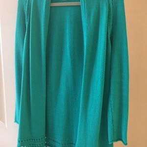 Lilly Pulitzer Noble Cardigan XS Green/teal color